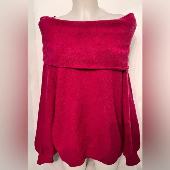 Free People Pink Sweater Cowl Neck -Small - Picture 2 of 6